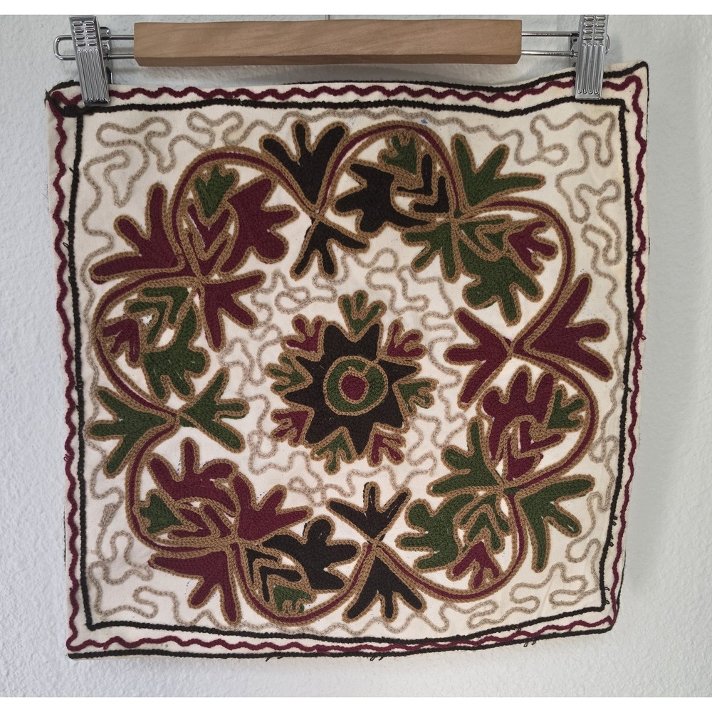 Bohemian Cushion Cover Off-White Burgundy Green Brown Boho Throw Pillow Case